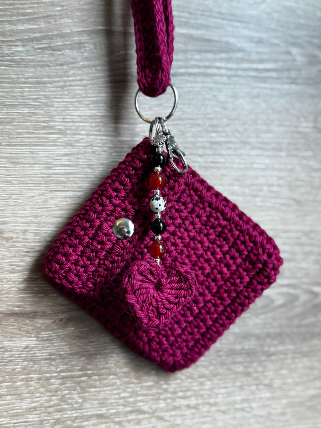 Crochet keychain - Burgundy