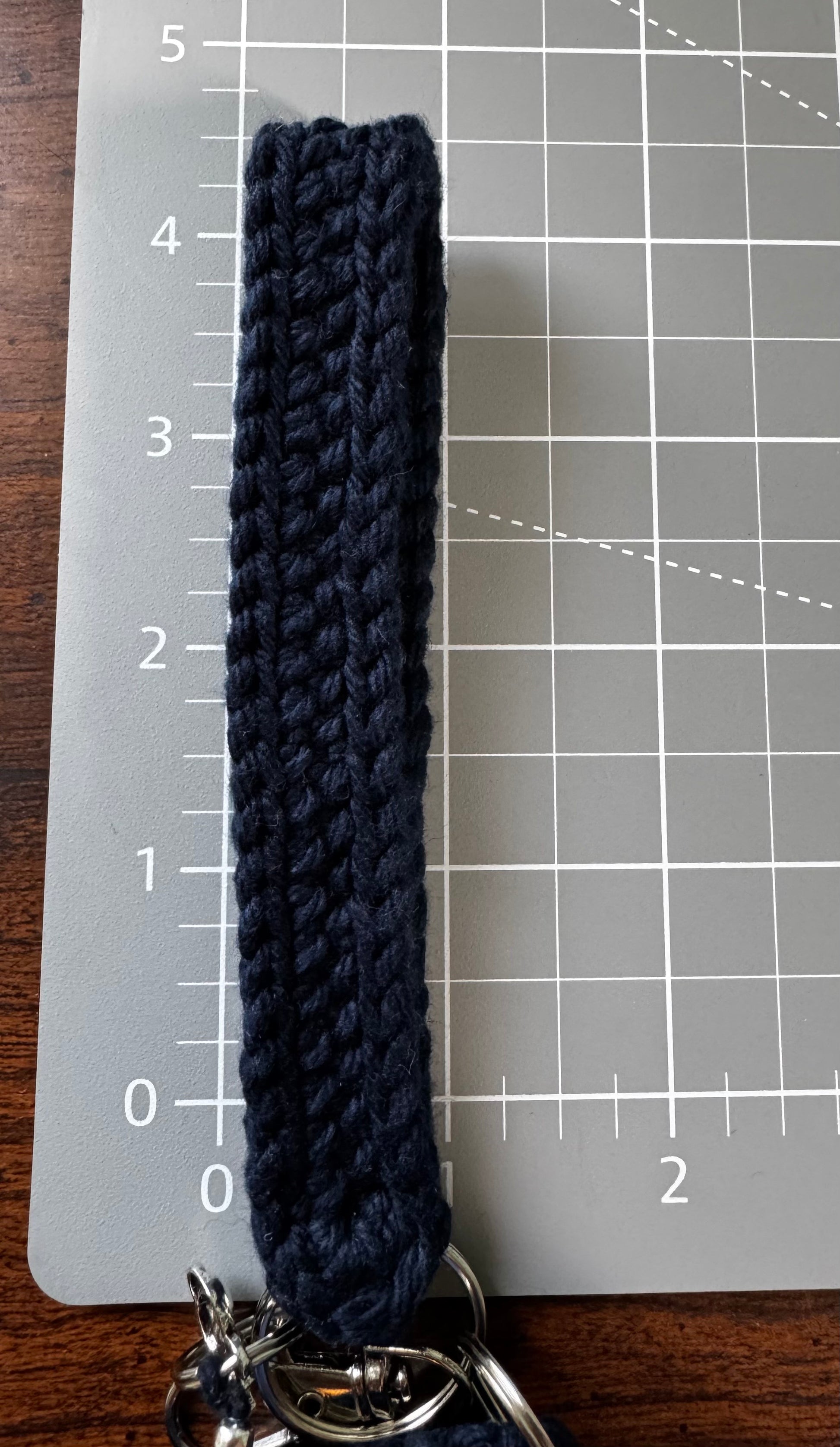 Crochet keychain with card holder - Navy