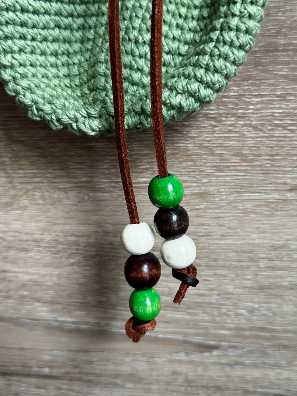 Crochet keychain with pouch - Green