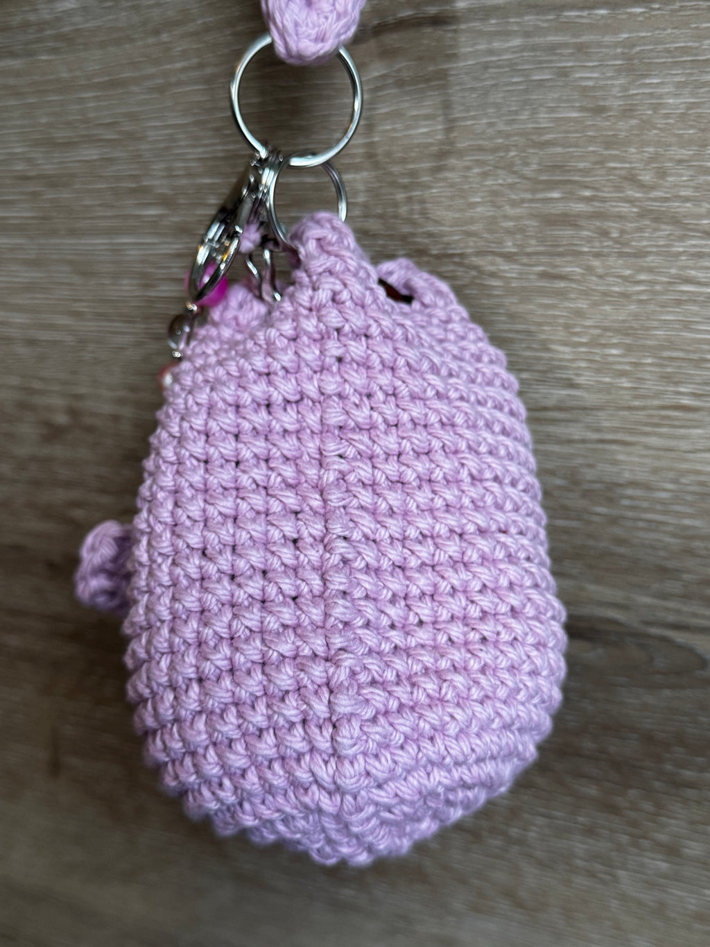 Crochet keychain with pouch - Pink