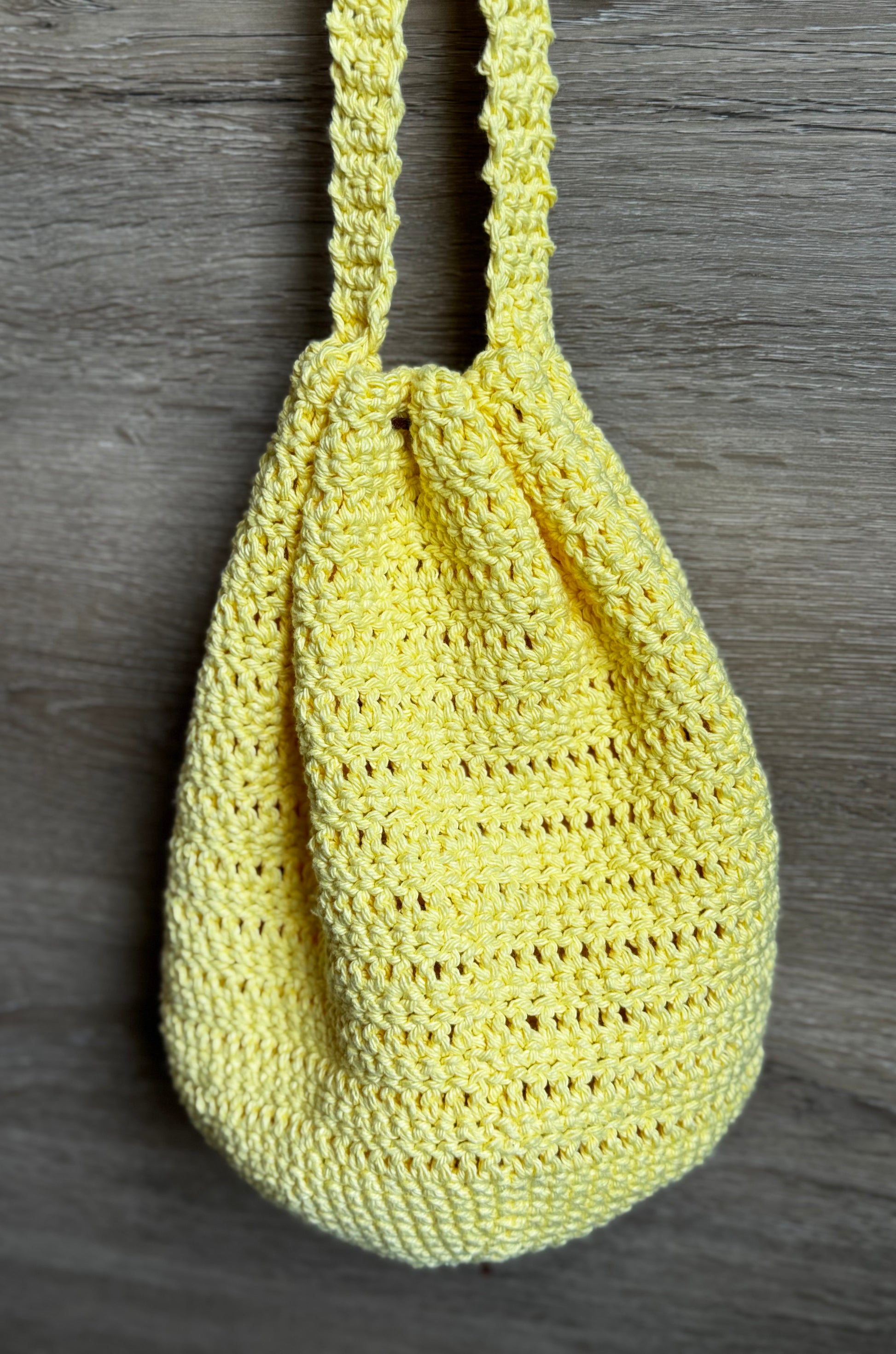 Crochet Bag - Yellow drawstring