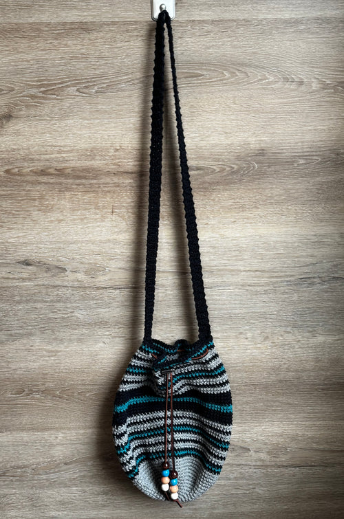 Crochet Bag - Multicolor Drawstring