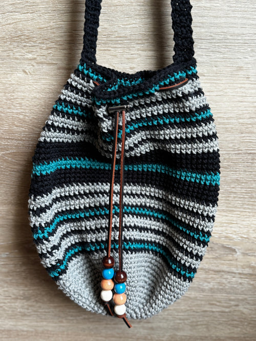 Crochet Bag - Multicolor Drawstring