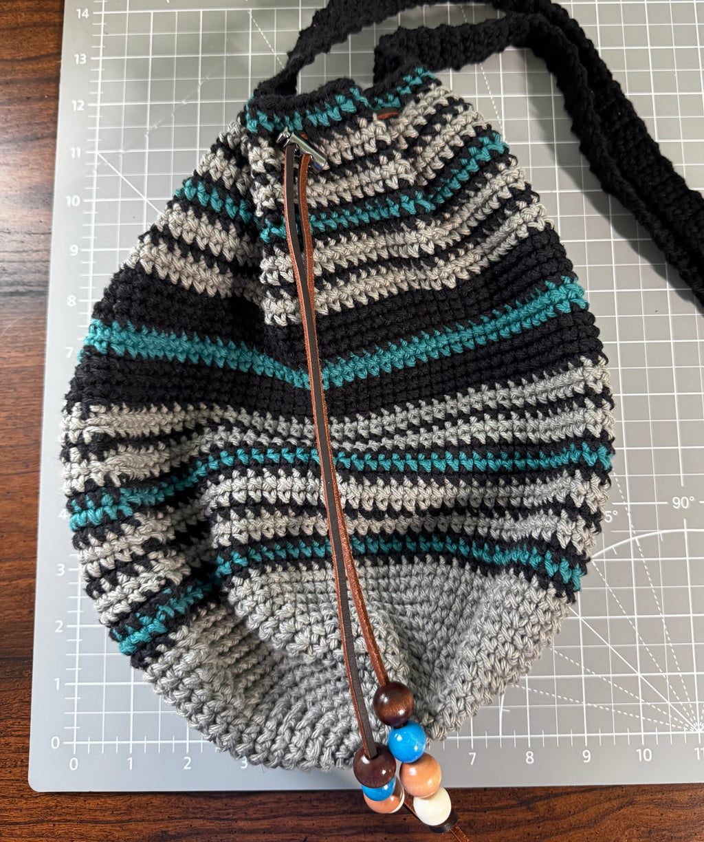 Crochet Bag - Multicolor Drawstring