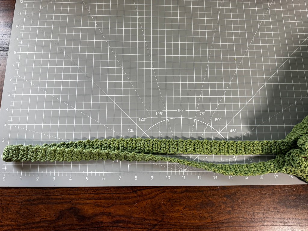 Crochet Bag - Green Drawstring