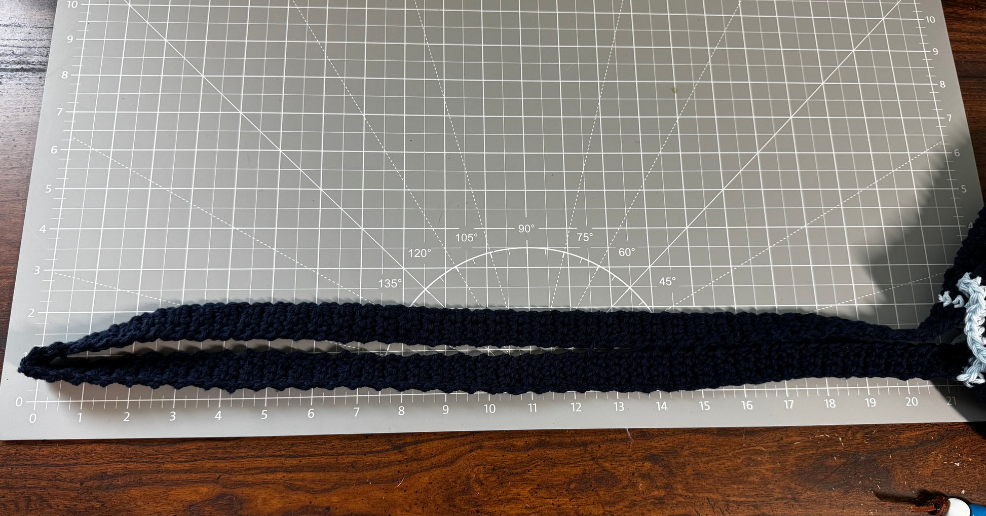 Crochet Bag - Navy Drawstring