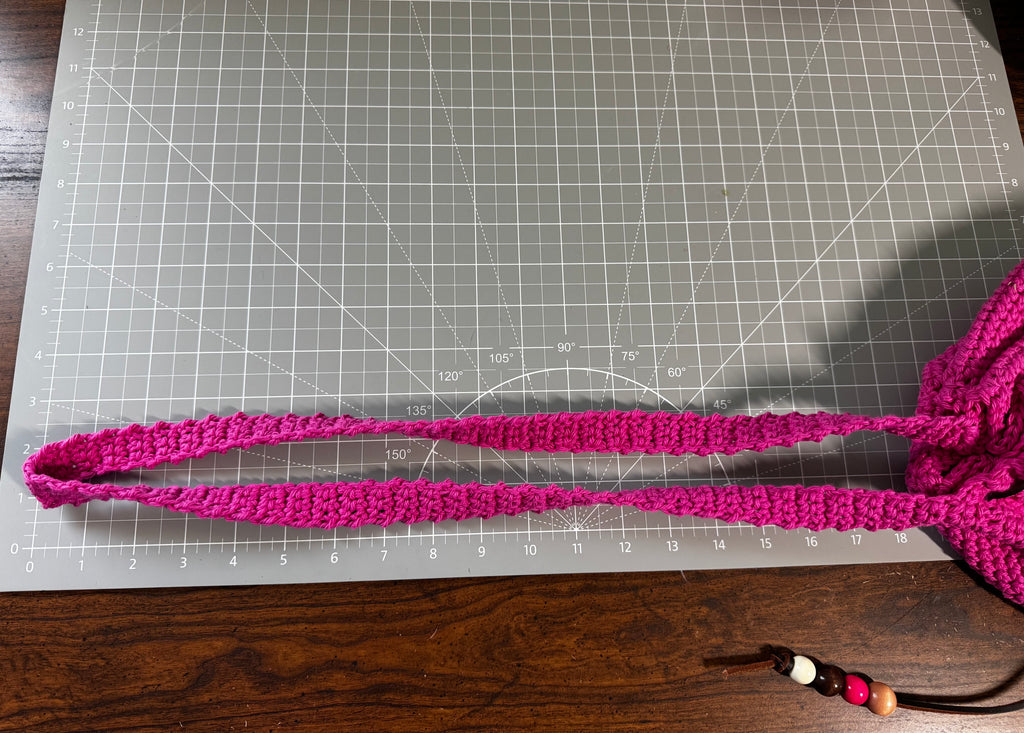 Crochet Bag - Pink Drawstring